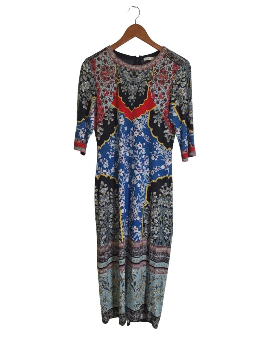 Alice + Olivia Multicolor Floral Paisley Maxi Sheath Dress Size 14